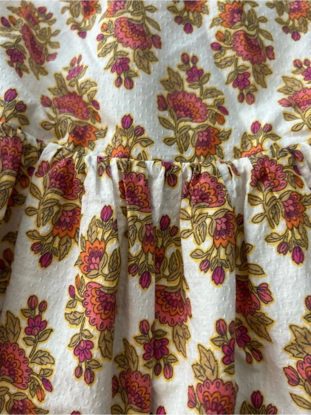 Haute Hippie Girls Cream Floral Sundress with Ruffle Straps Size 5